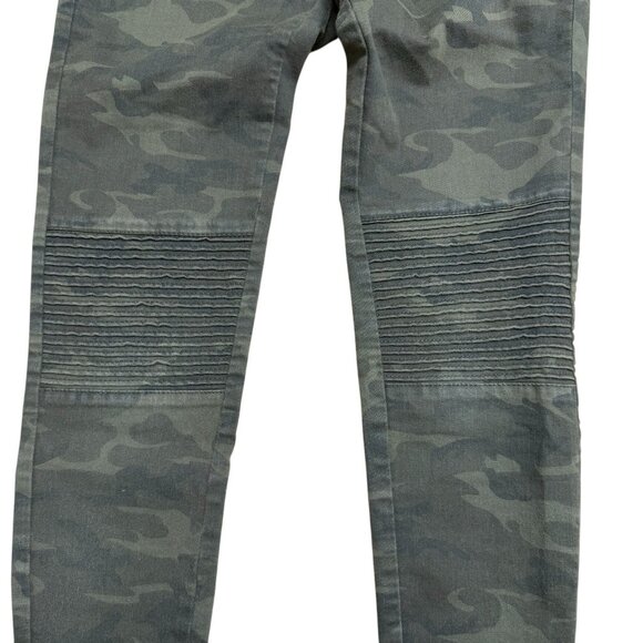 ZARA BASIC Z1975 CAMO JEANS SKINNY MID RISE ARMY GREEN ZIP ACCENT SIZE 6 GRUNGE - Picture 5 of 9